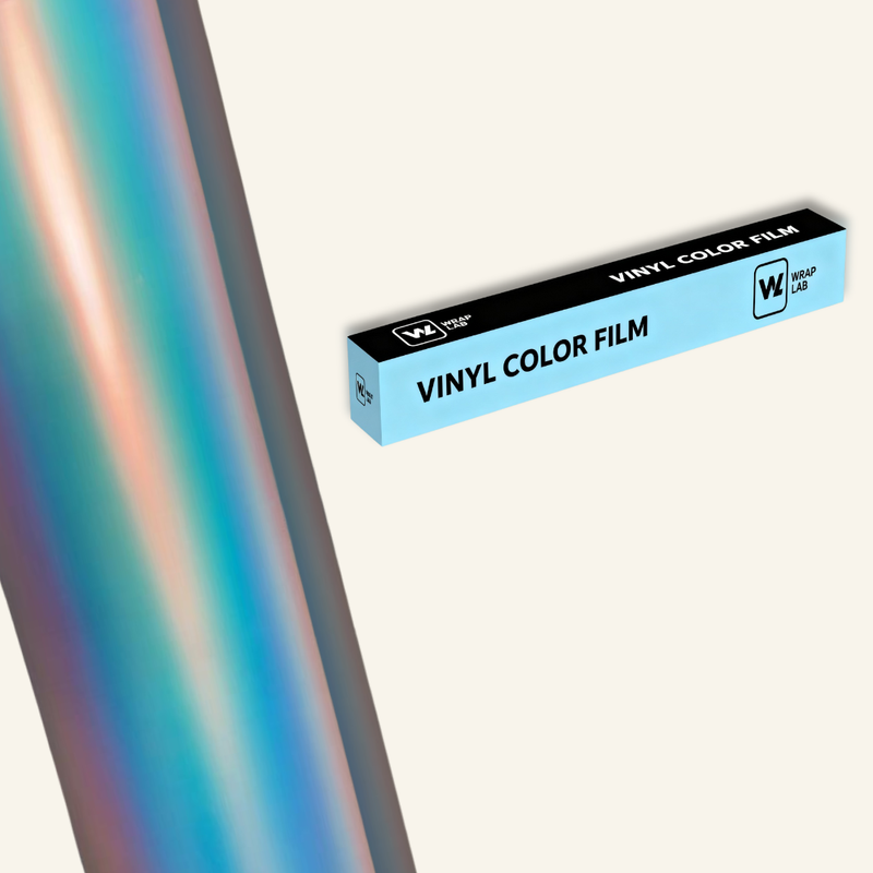 Matte Chrome White Rainbow Vinyl Wrap